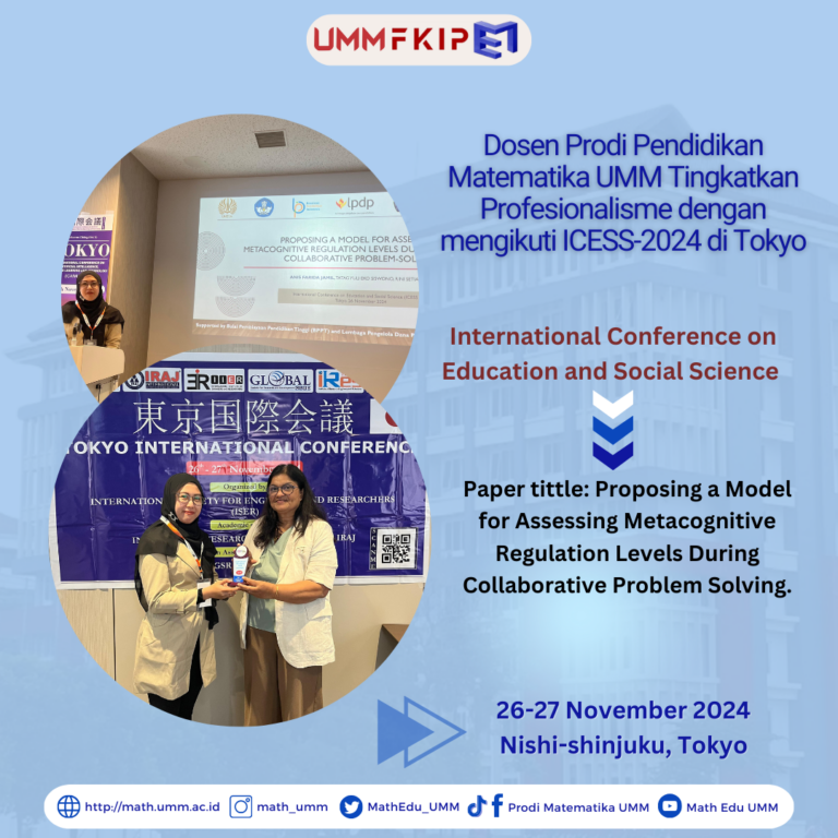 Dosen Prodi Pendidikan Matematika UMM Tingkatkan Profesionalisme dengan mengikuti ICESS-2024 di Tokyo, Jepang