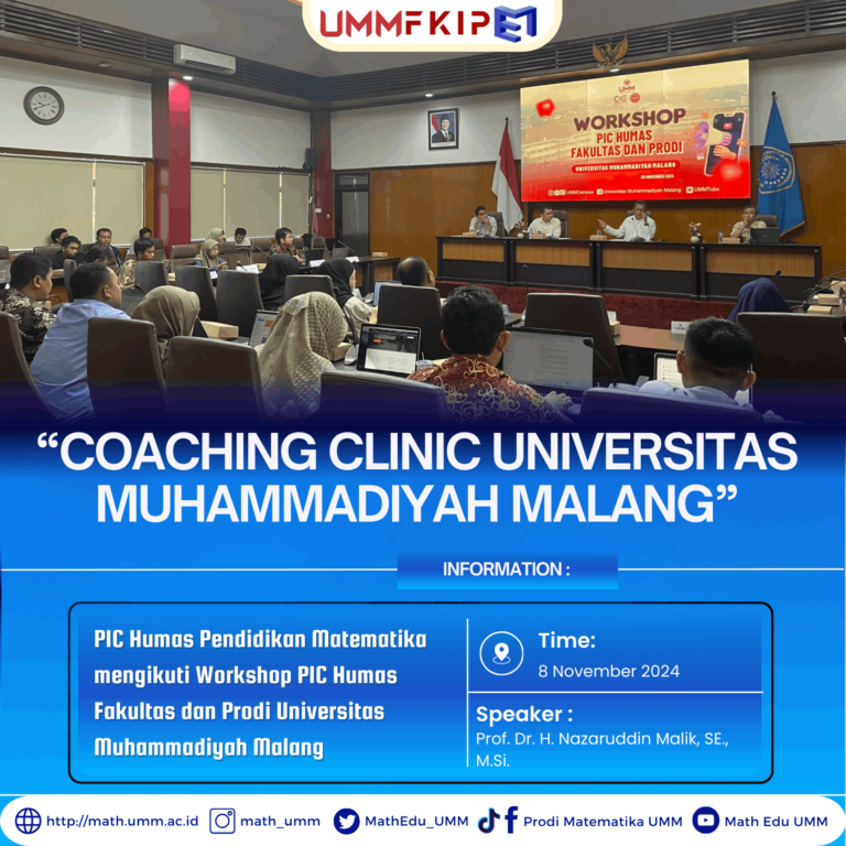 PIC Humas Prodi Pendidikan Matematika Mengikuti Coaching Clinic Universitas Muhammadiyah Malang