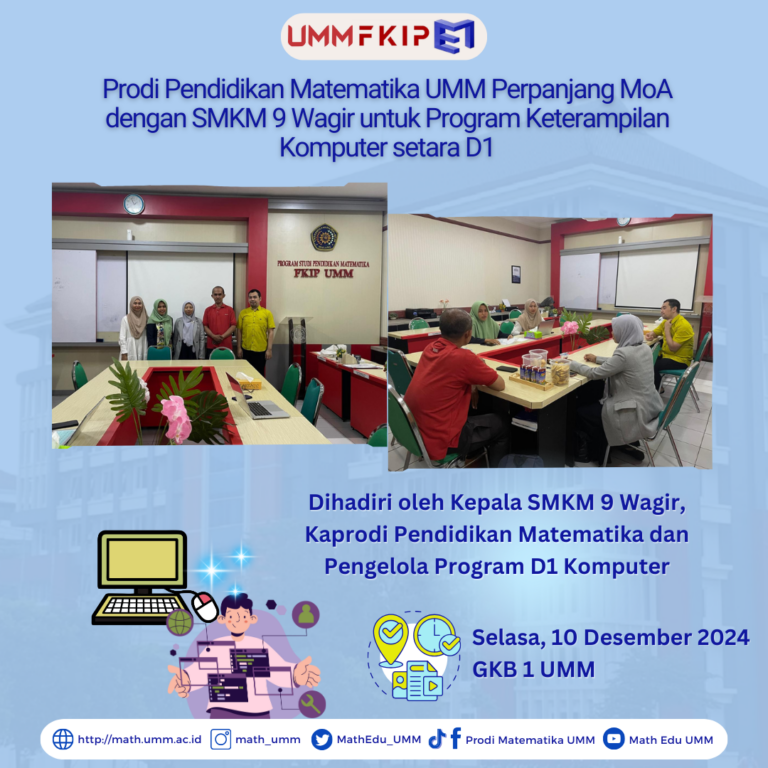 Prodi Pendidikan Matematika Perpanjang MoA dengan SMKM 9 Wagir untuk Program Keterampilan Komputer