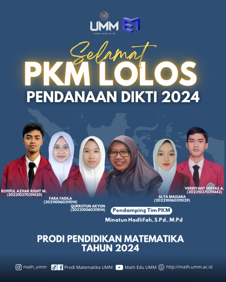Tim PKM Prodi Pendidikan Matematika Berhasil Lolos Pendanaan DIKTI 2024