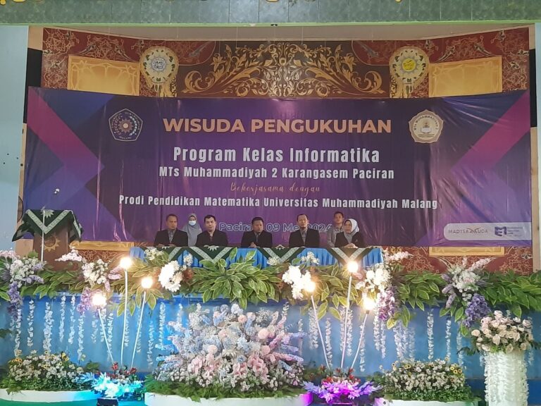 Prodi Pendidikan Matematika UMM dan MTs Muhammadiyah 2 Karangasem Paciran Kukuhkan Lulusan Siswa Kelas Informatika