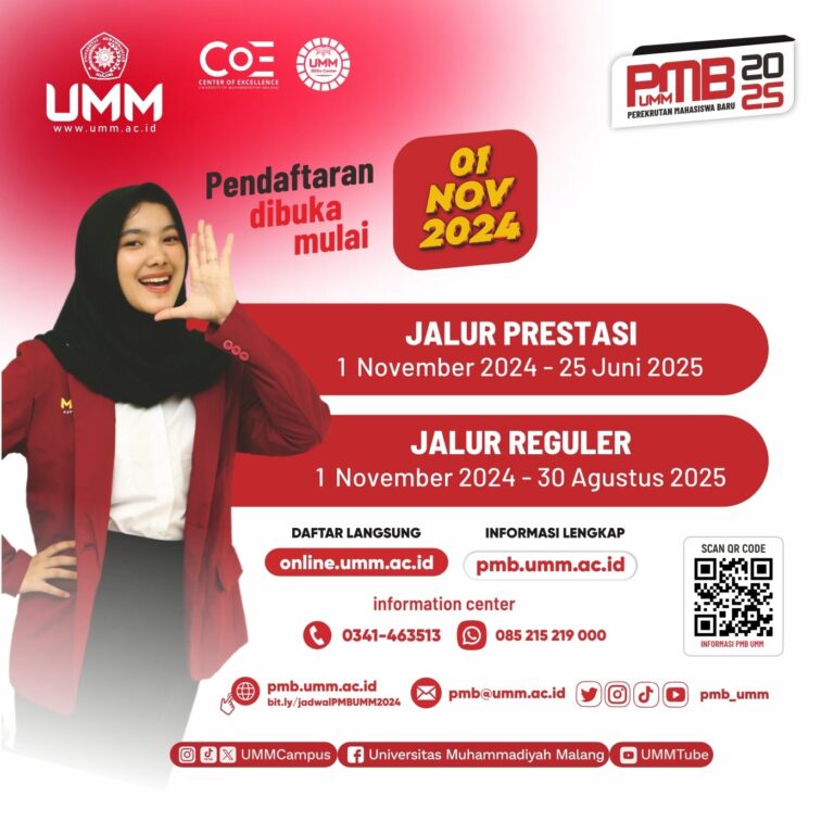Informasi Pendaftaran Mahasiswa Baru 2025 Universitas Muhammadiyah Malang!
