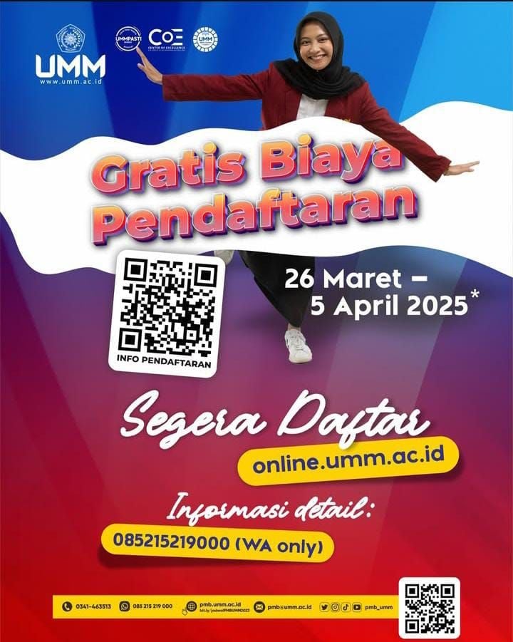 UMM Gratiskan Biaya Pendaftaran! Segera Daftar Sekarang!