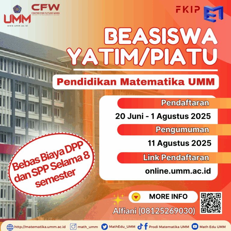BEASISWA YATIM PIATU – PENDIDIKAN MATEMATIKA UMM