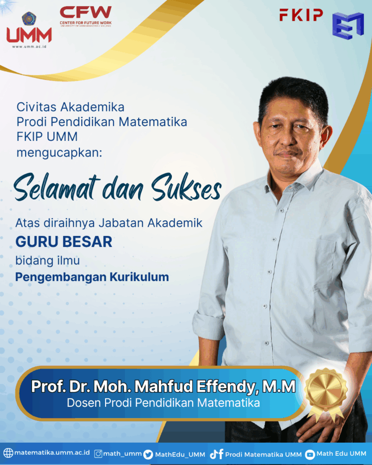 Profesor Pendidikan Matematika – Bidang Pengembangan Kurikulum