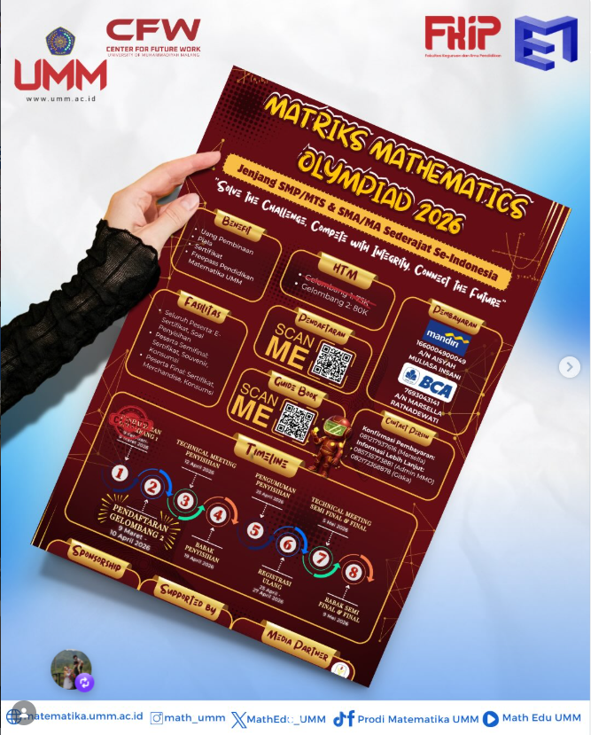 Prodi Pendidikan Matematika UMM Gelar Matrics Mathematics Olympiad 2026 untuk Pelajar Se-Indonesia
